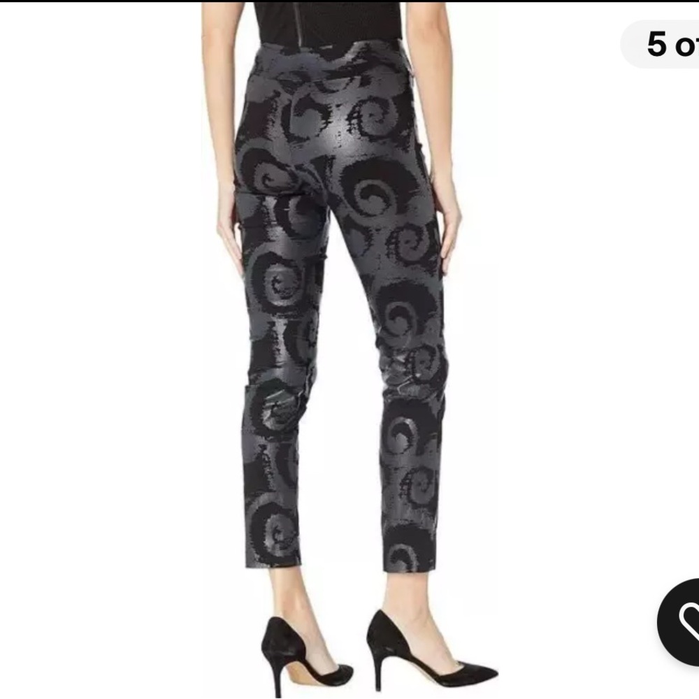Krazy Larry Pull-On Ankle Pants Black Swirls. - Picture 2 of 8